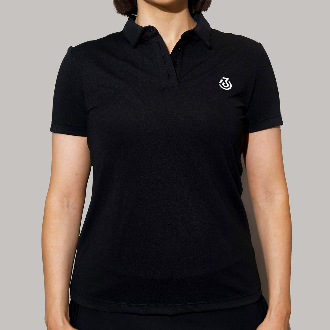 Front of black polo