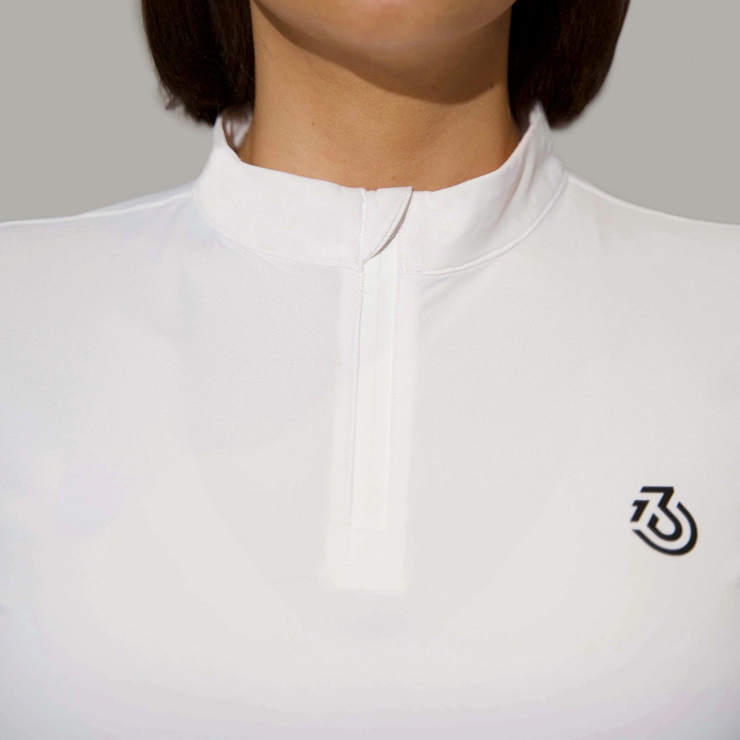 White golf top with mock collar 
